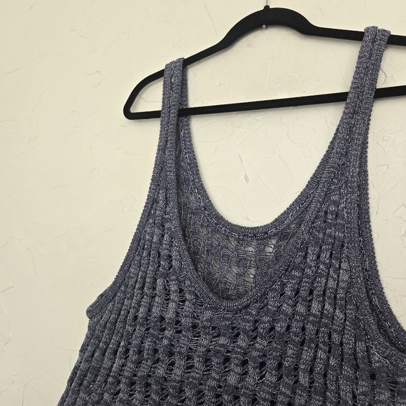 Free People Beach Loose Knit Blue Sweater Dress, L - Picture 8 of 12